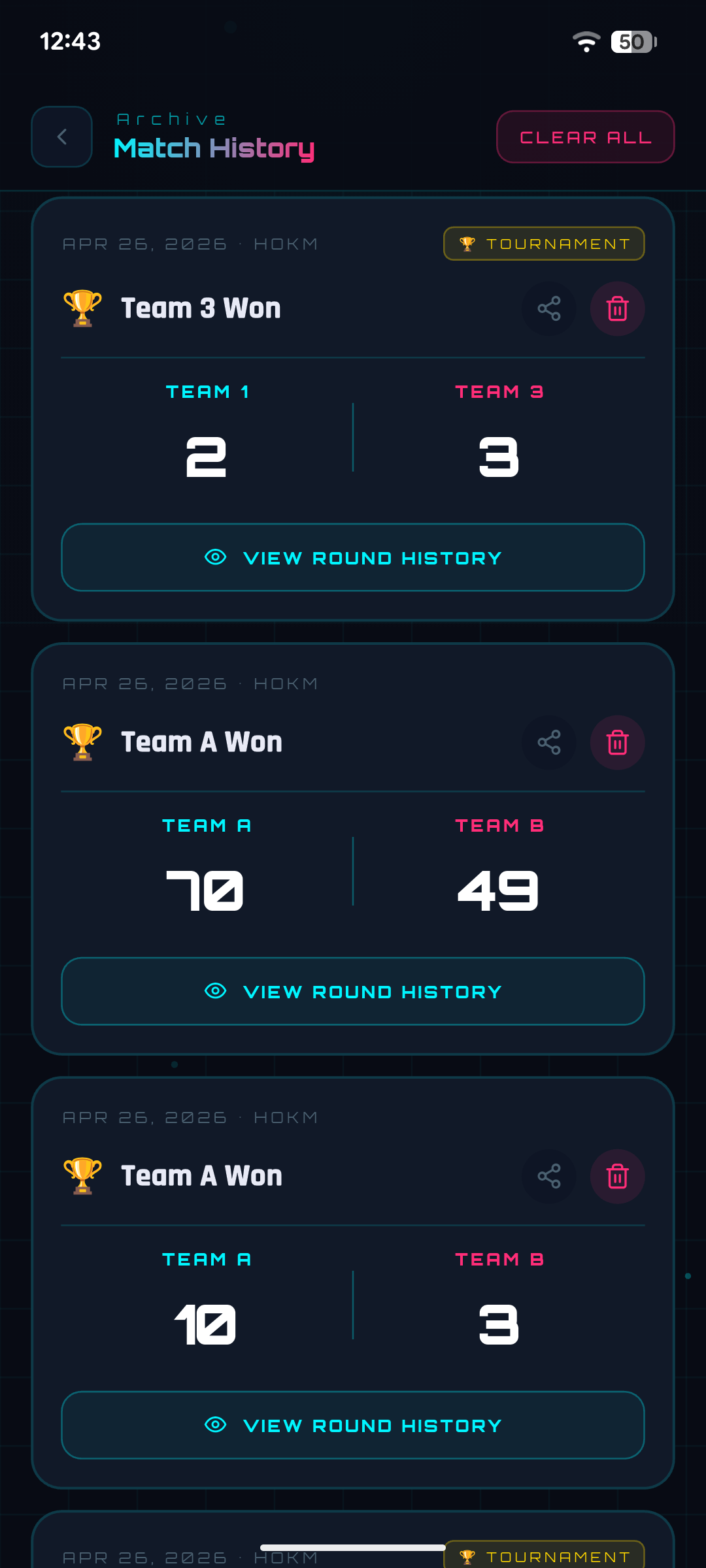 Match History